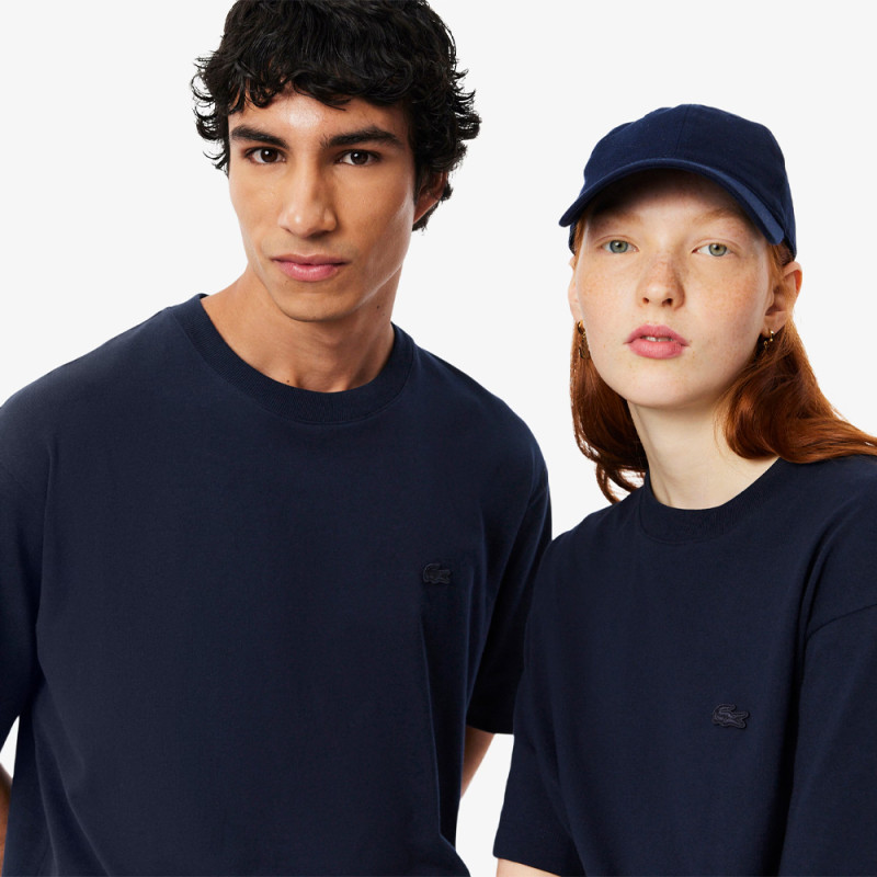 T-shirt Lacoste - Bleu nuit - loose fit jersey épais unisexe
