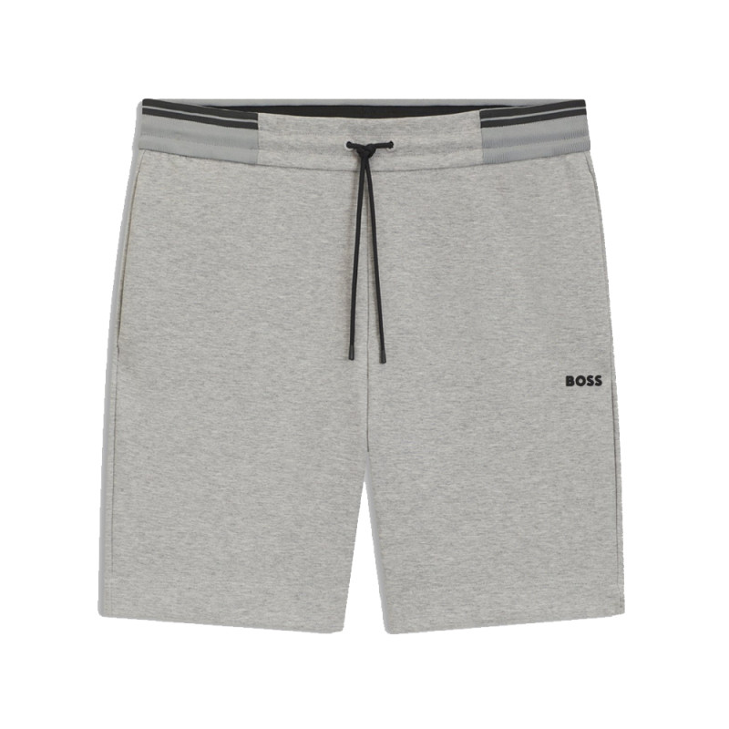 Short Boss SHORTS ZONE - Gris - en coton mélangé à rayures