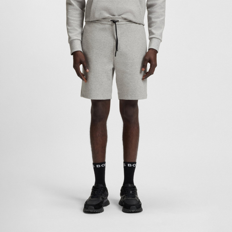 Short Boss SHORTS ZONE - Gris - en coton mélangé à rayures
