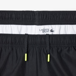 Short Lacoste sport Noir avec imprimé Jaune taffetas diamanté - Taffetas Diamanté Léger & Respirant