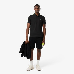 Polo Lacoste Sport bande siglée ultra dry Noir et Jaune - Confort & Performance