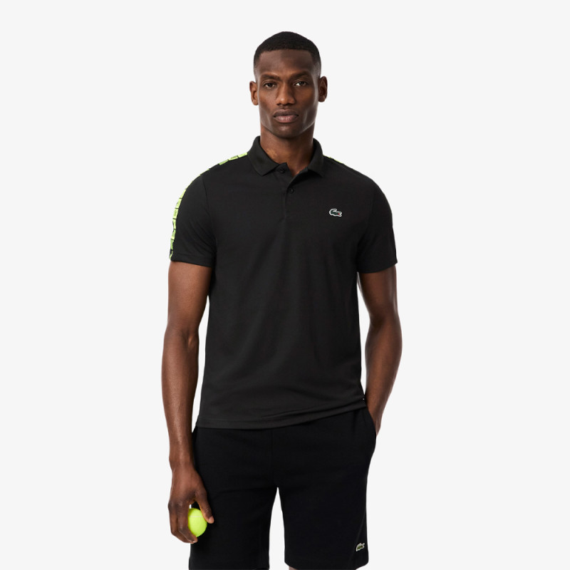 Polo Lacoste Sport bande siglée ultra dry Noir et Jaune - Confort & Performance