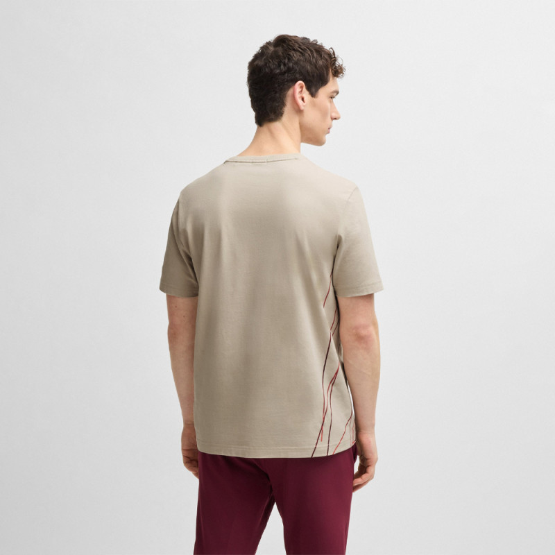 T-shirt BOSS Tee Beetle – Coton Stretch Éco-responsable & Motif Dégradé – Beige Open Beige – Homme
