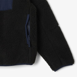 Veste Lacoste - Noir - polaire sherpa color-block