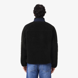Veste Lacoste - Noir - polaire sherpa color-block