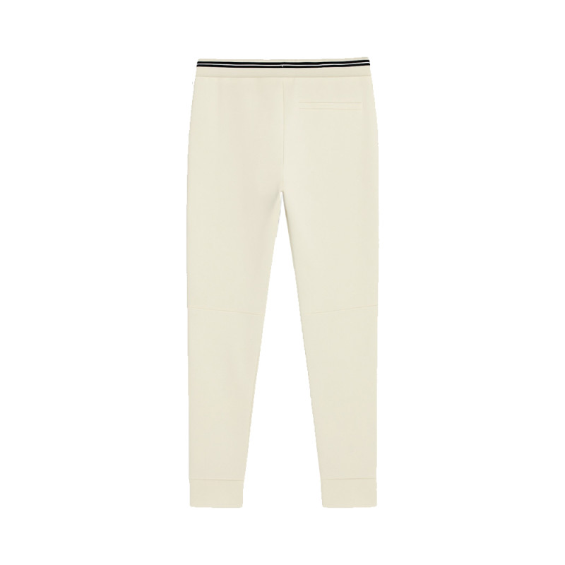 Pantalon de survêtement Boss - Blanc - en coton mélangé avec finitions à rayures-Pants Zone