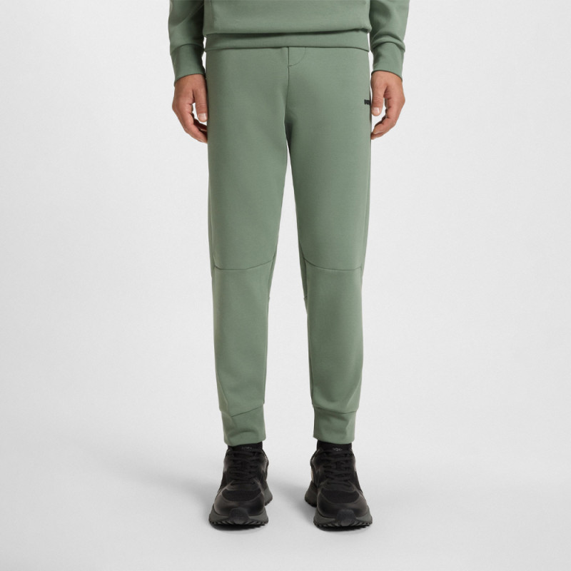 Pantalon de survêtement Boss - Vert Clair - en coton mélangé avec finitions à rayures-Pants Zone