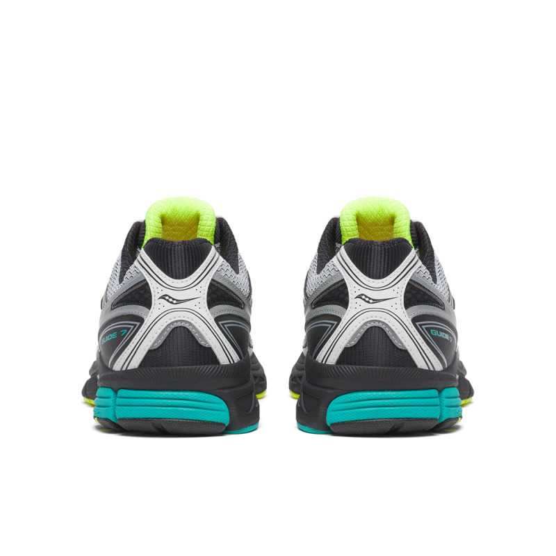 Baskets Saucony ProGrid Guide 7 White/Teal – Amorti dynamique et stabilité pour vos runs