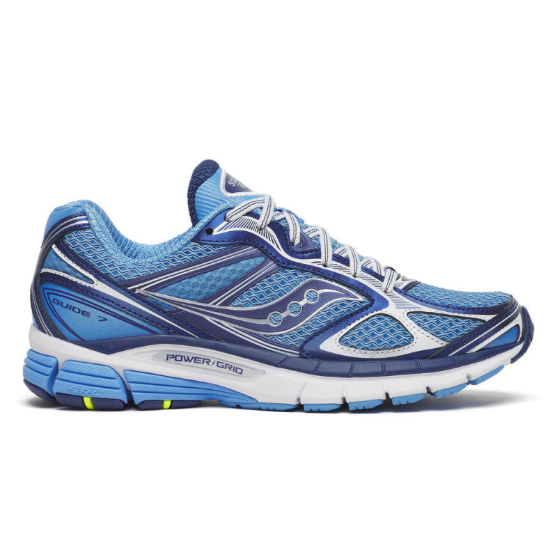 Baskets Saucony ProGrid Guide 7 Femme – Bleu – Rétro-running moderne et tenue adaptative