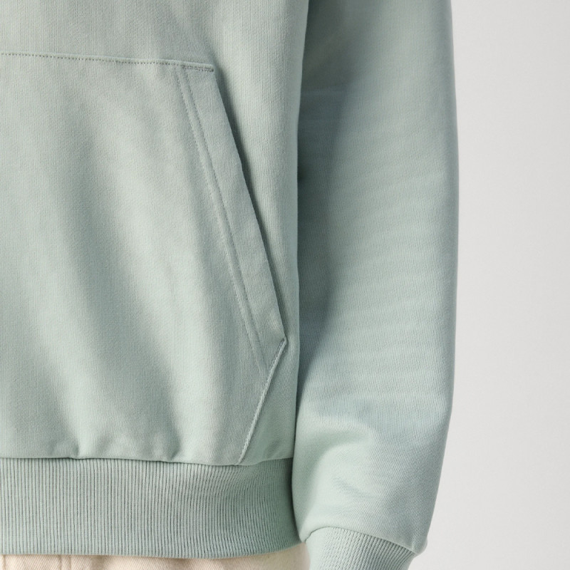 Sweat à capuche HUGO DITCHLE Oversize - Vert Clair - en molleton de coton avec logo ton sur ton