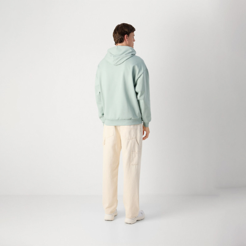 Sweat à capuche HUGO DITCHLE Oversize - Vert Clair - en molleton de coton avec logo ton sur ton