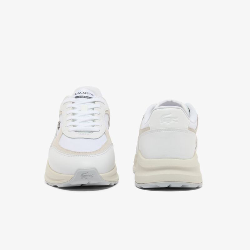 Baskets Lacoste Run Set suède – Blanc cassé – Allure sportive et finesse haut de gamme