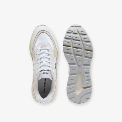 Baskets Lacoste Run Set suède – Blanc cassé – Allure sportive et finesse haut de gamme