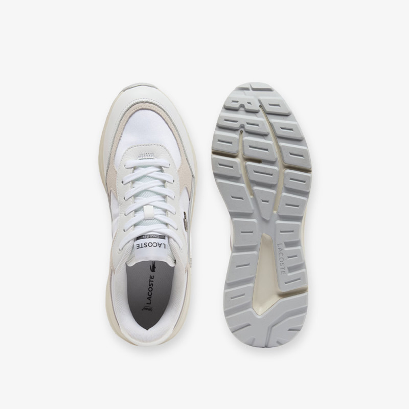Baskets Lacoste Run Set suède – Blanc cassé – Allure sportive et finesse haut de gamme