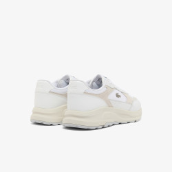 Baskets Lacoste Run Set suède – Blanc cassé – Allure sportive et finesse haut de gamme