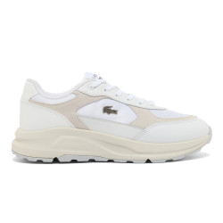 Baskets Lacoste Run Set suède Blanc cassé