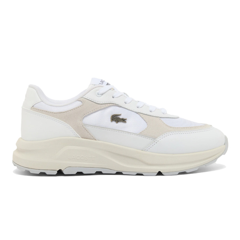 Baskets Lacoste Run Set suède – Blanc cassé – Allure sportive et finesse haut de gamme