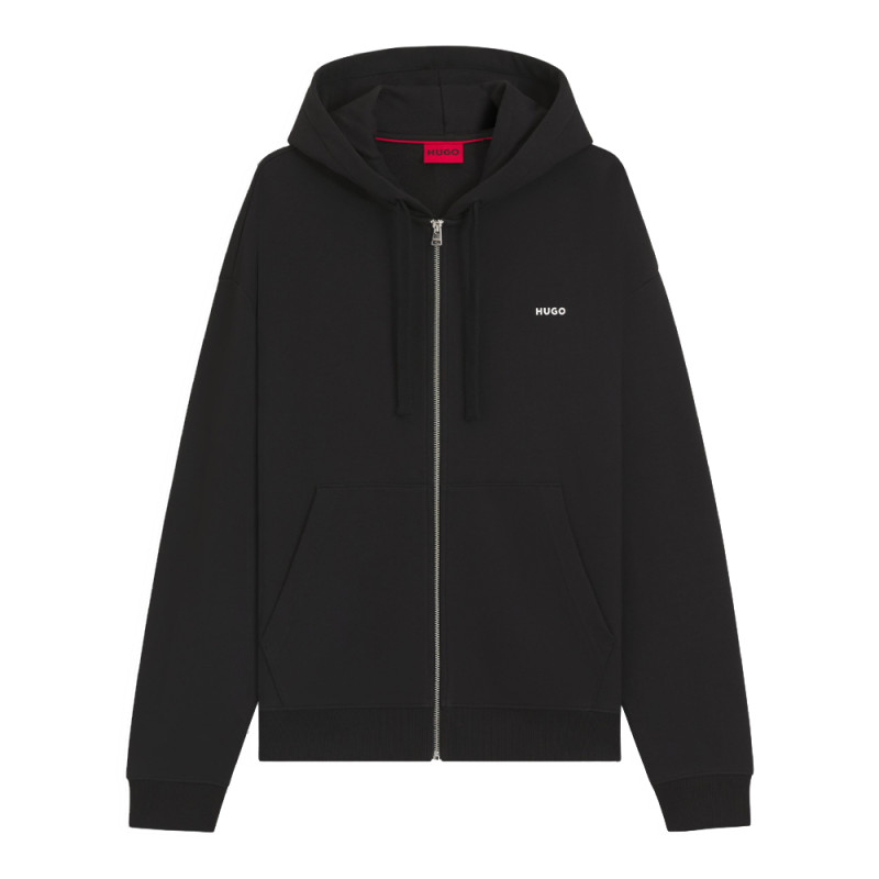 Sweat à capuche Relaxed zippé Hugo DAPOZIP – Noir – Confort urbain au quotidien
