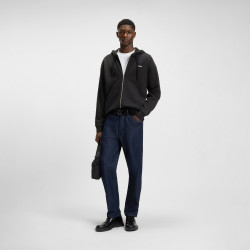 Sweat à capuche Relaxed zippé Hugo DAPOZIP – Noir – Confort urbain au quotidien