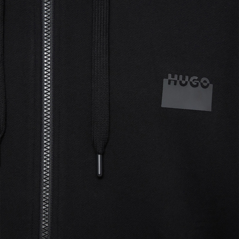Sweat zippé à capuche Hugo DELASTOMER – Noir – Confort relax et style minimaliste