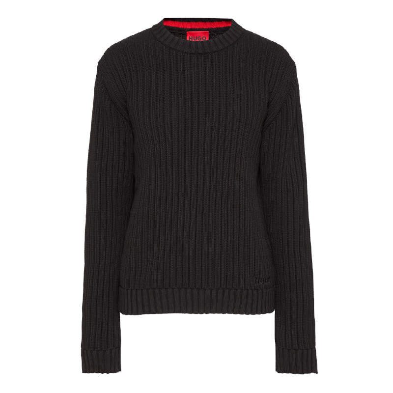 Pull Hugo SRIBBEN_1 Noir – Simplicité raffinée et confort maîtrisé