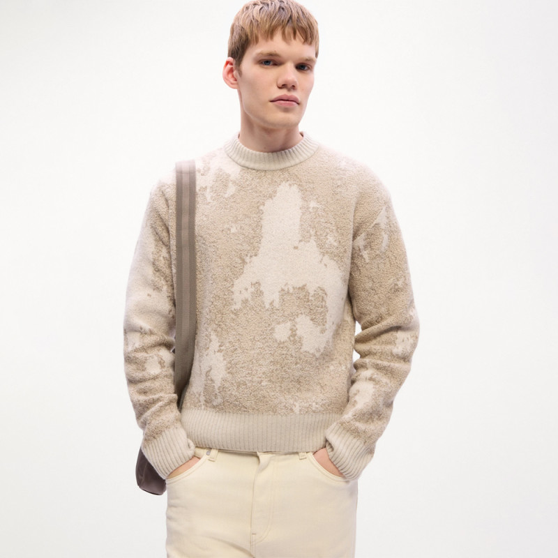 Pull Hugo KRADAR – Beige à motif jacquard – Élégance moderne et confort