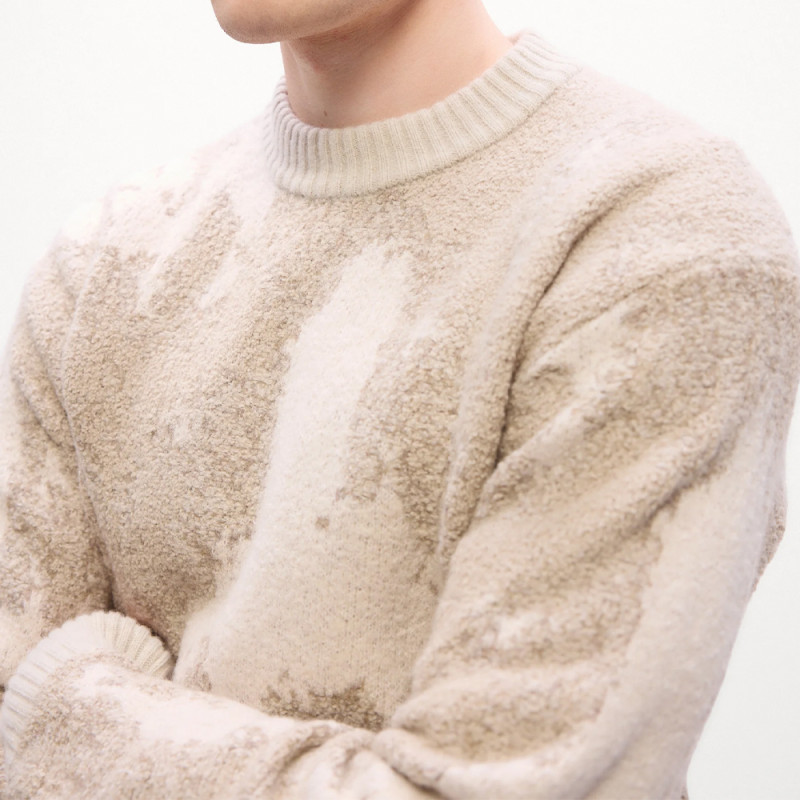 Pull Hugo KRADAR – Beige à motif jacquard – Élégance moderne et confort