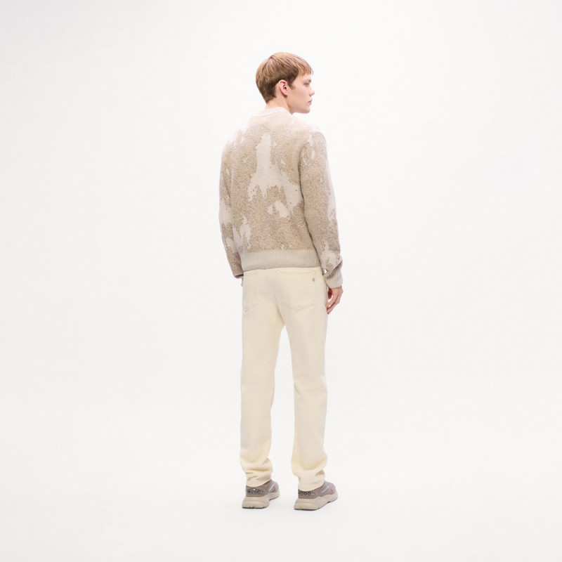 Pull Hugo KRADAR – Beige à motif jacquard – Élégance moderne et confort