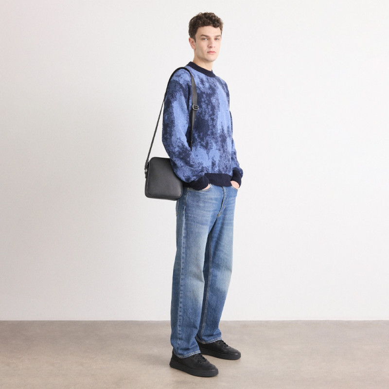 Pull Hugo KRADAR – Bleu à motif jacquard – Élégance moderne et confort