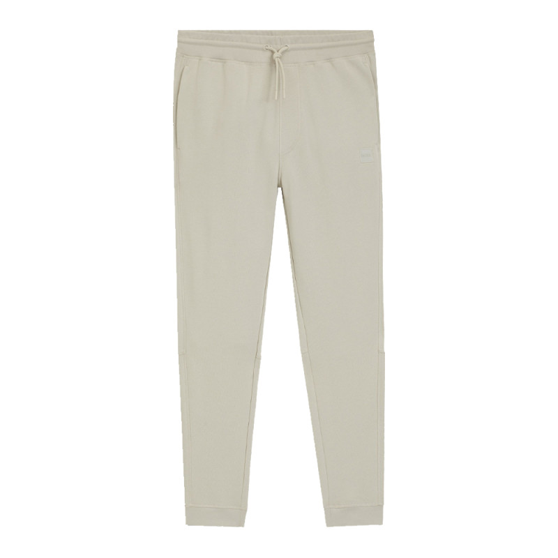 Bas de survêtement en molleton de coton Beige Boss SESTART avec patch logoté