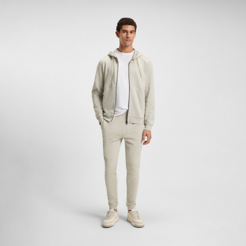 Bas de survêtement en molleton de coton Beige Boss SESTART avec patch logoté