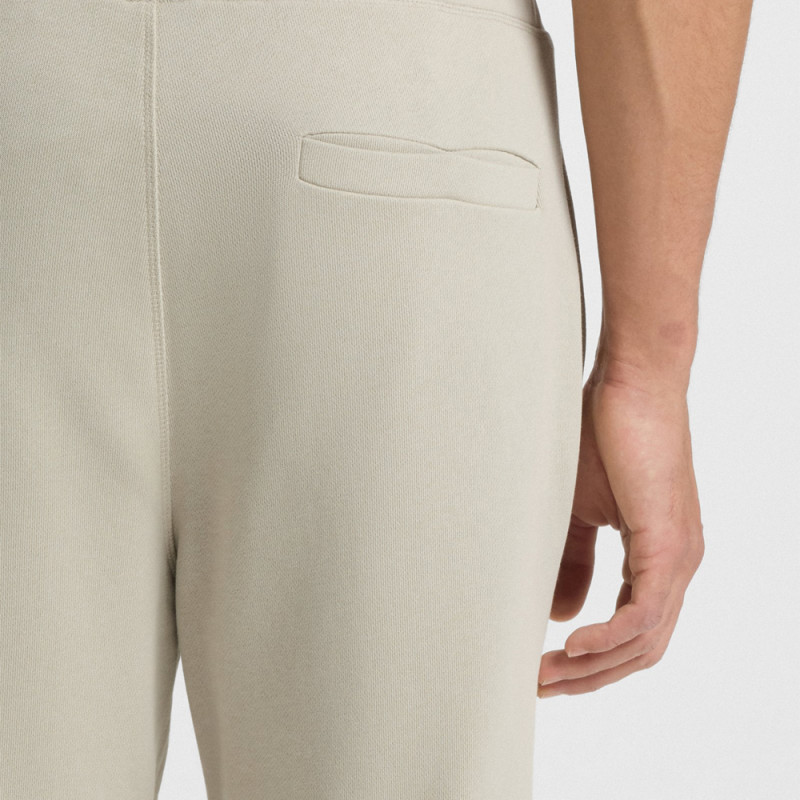 Bas de survêtement en molleton de coton Beige Boss SESTART avec patch logoté