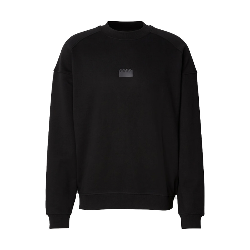 Sweat Hugo DELASTCRAW – Noir – Style relax & logo imprimé