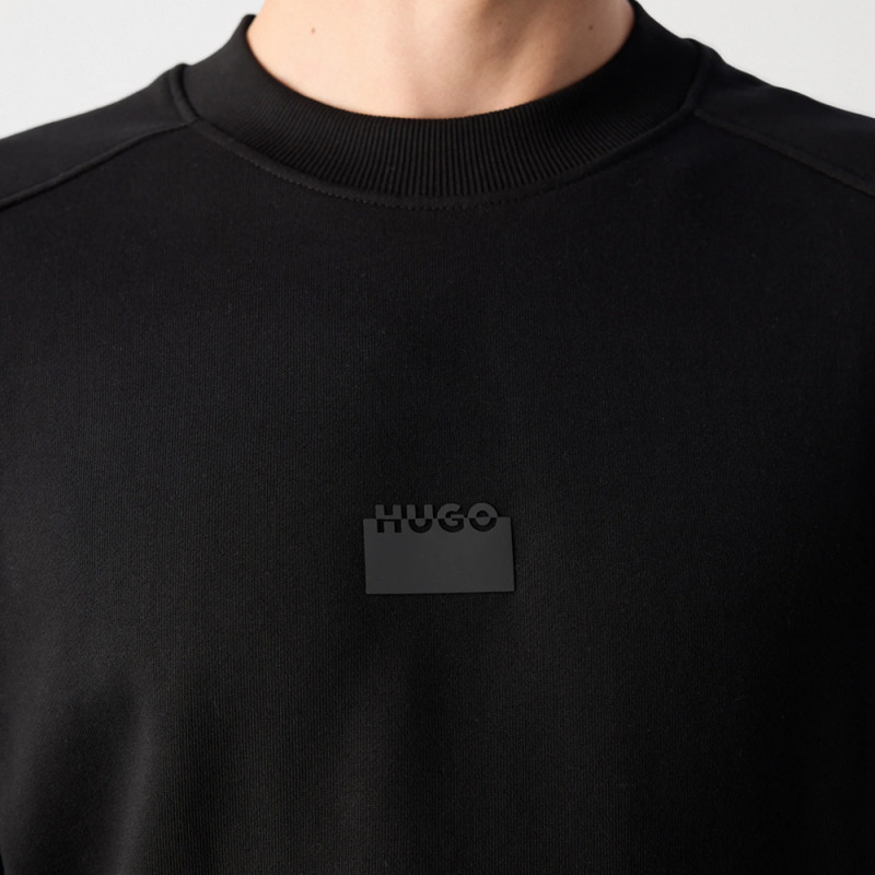 Sweat Hugo DELASTCRAW – Noir – Style relax & logo imprimé