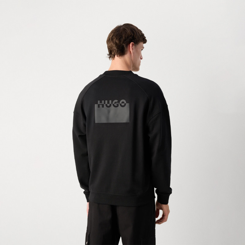 Sweat Hugo DELASTCRAW – Noir – Style relax & logo imprimé