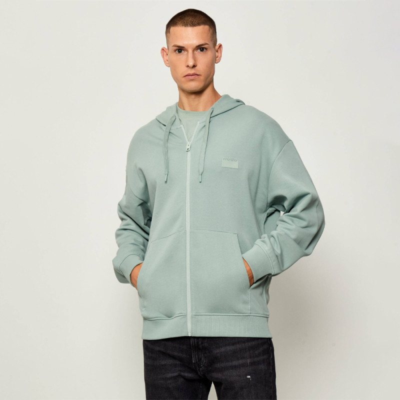 Sweat zippé à capuche Hugo DELASTOMER – Vert – Confort relax et style minimaliste