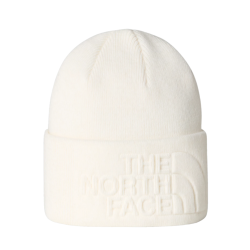 Bonnet The North Face Urban Embossed Beanie – Blanc White Dune Logo – Oversize & Style Urbain