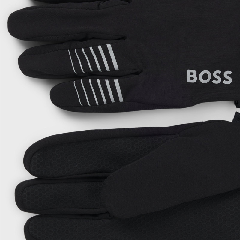 Gants de course Boss actifs en polaire extensible - Noir