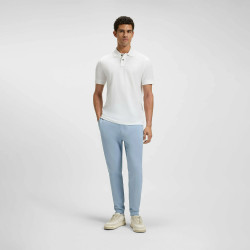 Bas de survêtement en molleton de coton Bleu Boss SESTART avec patch logoté