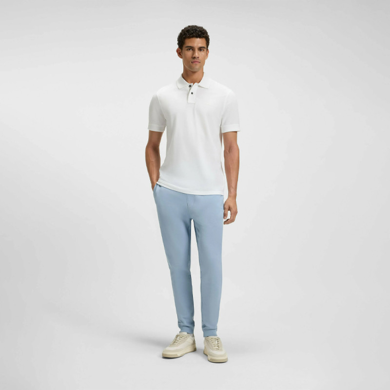 Bas de survêtement en molleton de coton Bleu Boss SESTART avec patch logoté