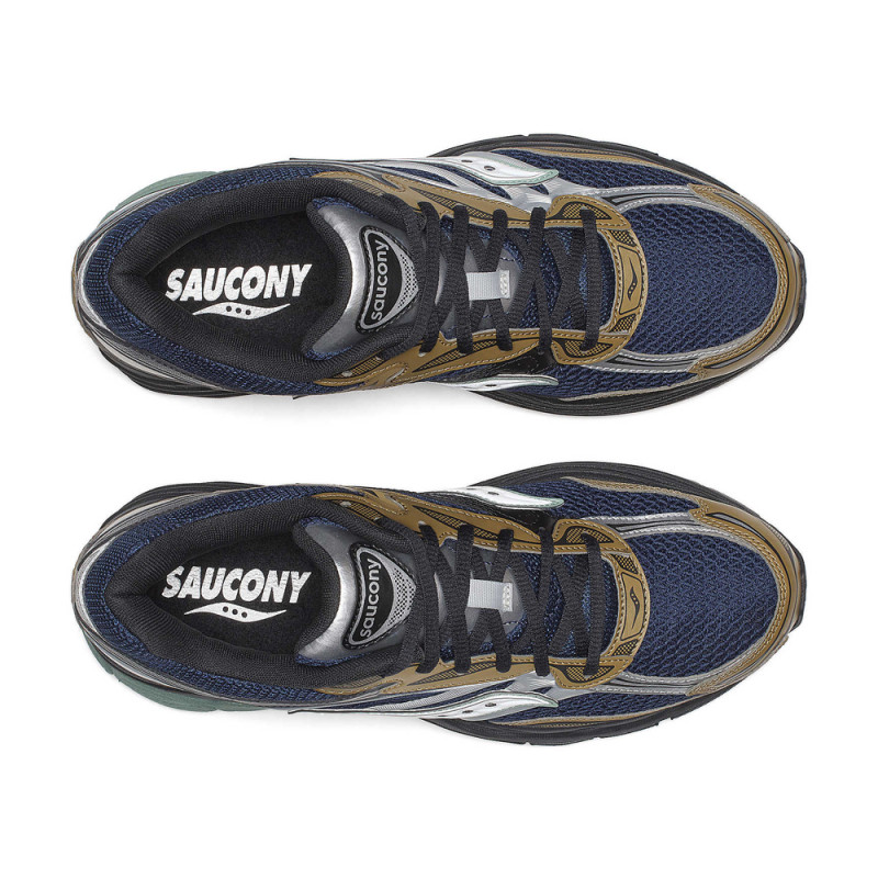 Baskets Saucony ProGrid Omni 9 – Marron et Marine – Rétro-tech stylé avec confort moderne