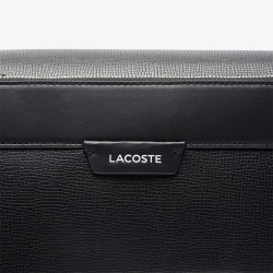 Sacoche à rabat Lacoste Noire Ossian en cuir