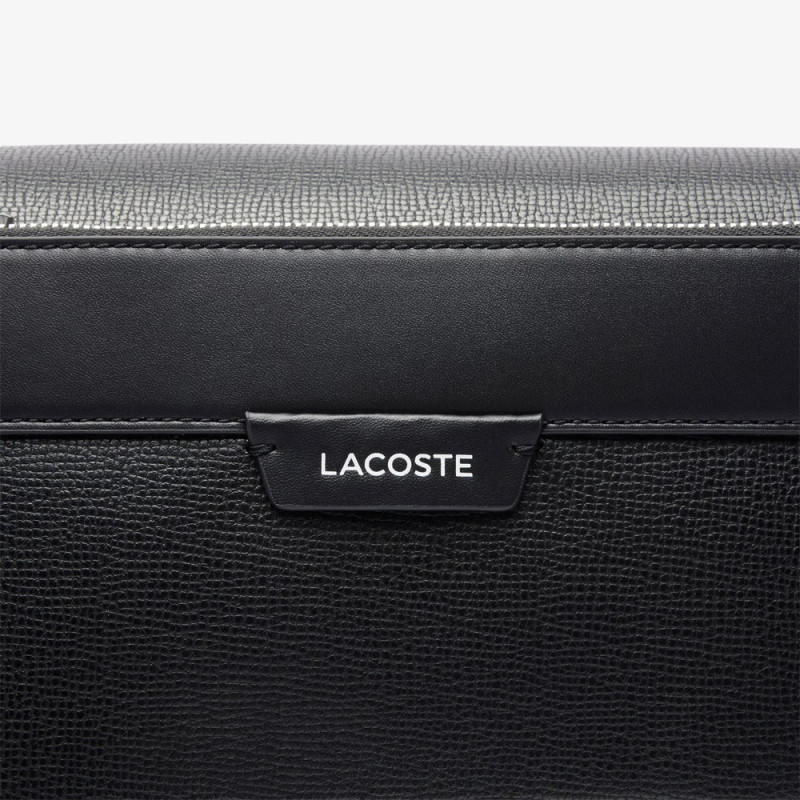Sacoche à rabat Lacoste Noire Ossian en cuir