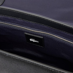 Sacoche à rabat Lacoste Noire Ossian en cuir