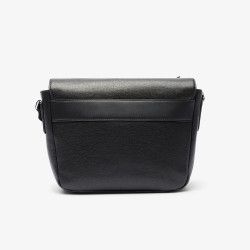 Sacoche à rabat Lacoste Noire Ossian en cuir
