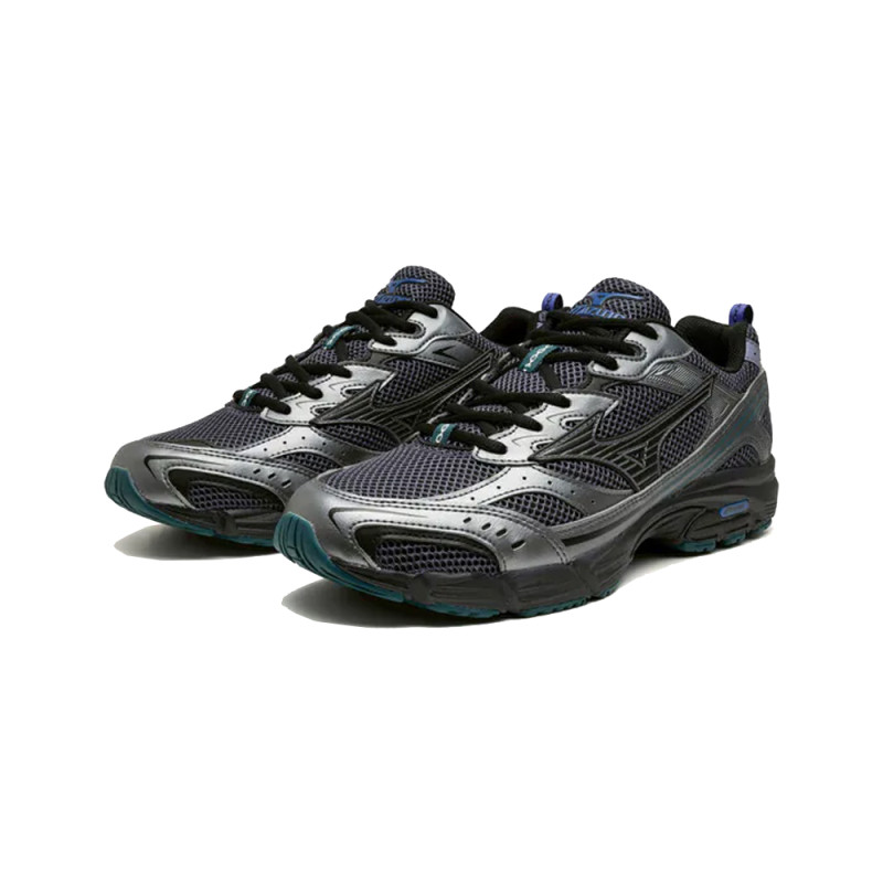 Baskets Mizuno MXR OG – Noir et Vert – Rétro Running des Années 2000