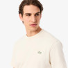 T-shirt Lacoste - Blanc Cassé - signature brodé en jersey épais