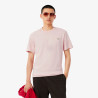 T-shirt Lacoste - Rose Clair - signature brodé en jersey épais