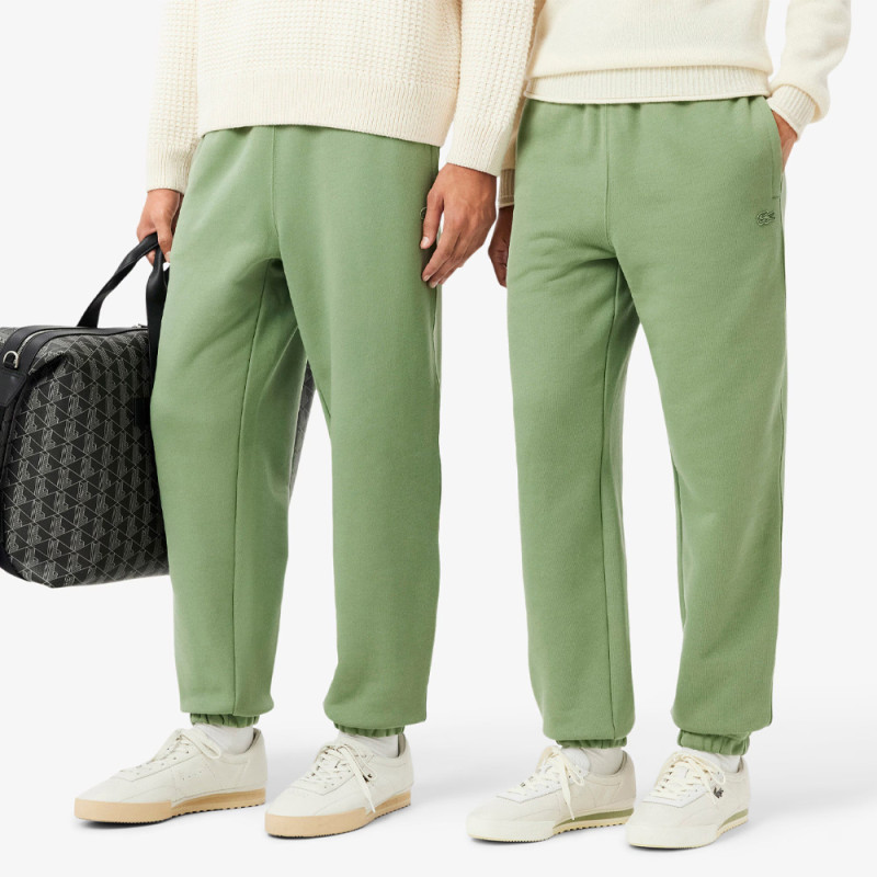Pantalon de survêtement Lacoste – Vert – en molleton Unisexe