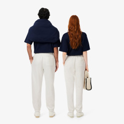 Pantalon de survêtement Lacoste – Blanc – en molleton Unisexe